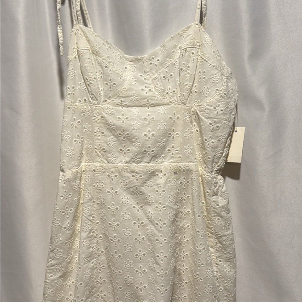 Elegant White Eyelet Dress